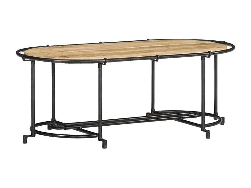 Mesa de centro 110x55x40 cm madeira de mangueira áspera maciça