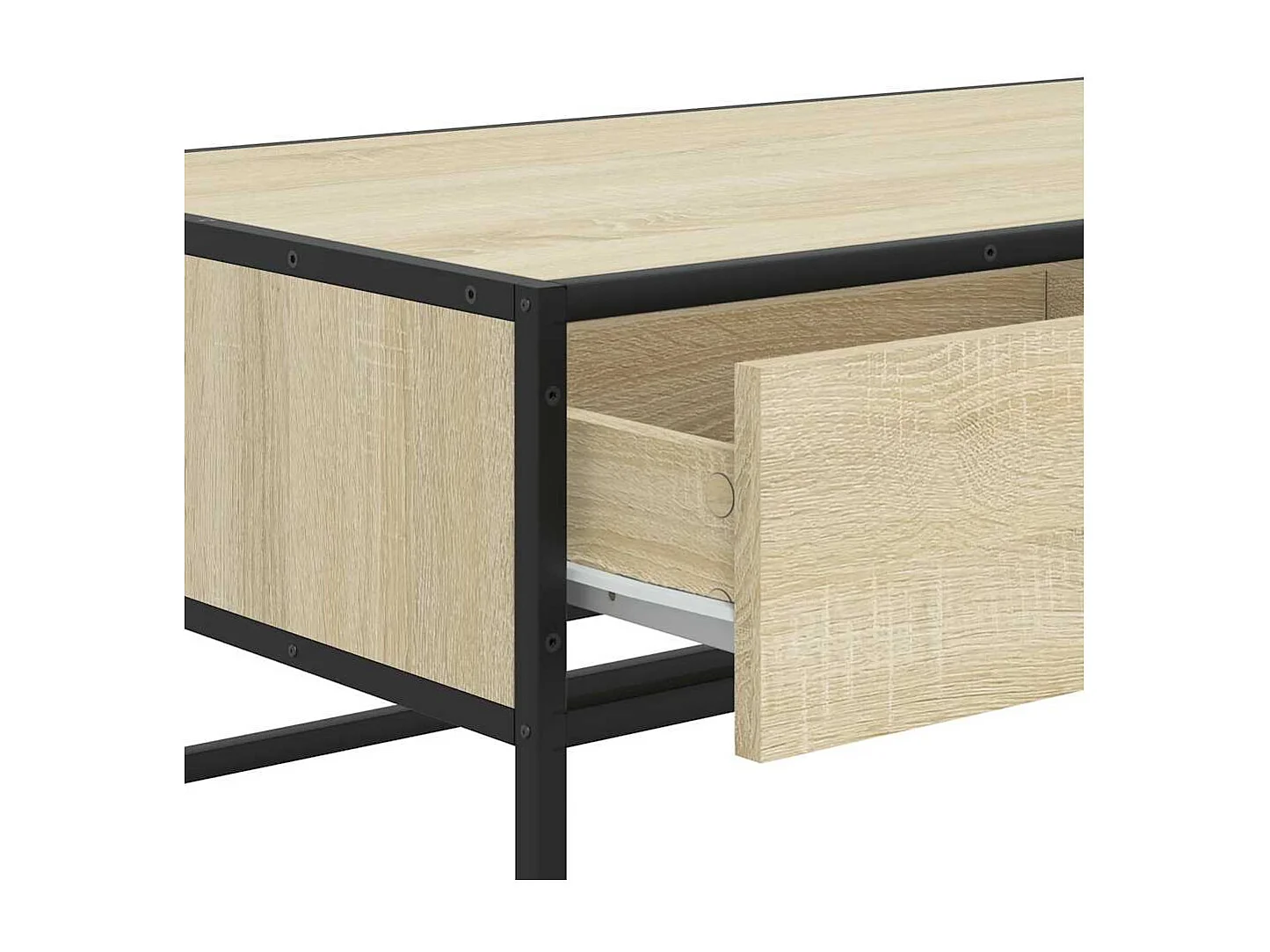 Mesa de centro 100x50x35cm deriv. madeira/metal carvalho sonoma