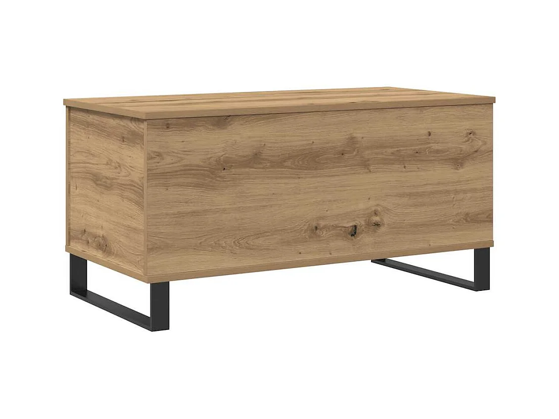 Table basse chêne artisanal 90x44,5x45 cm bois d'ingénierie