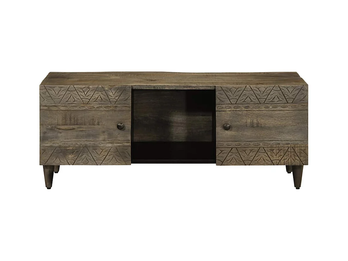 Mesa centro 100x54x40cm madeira mangueira maciça cinzento claro