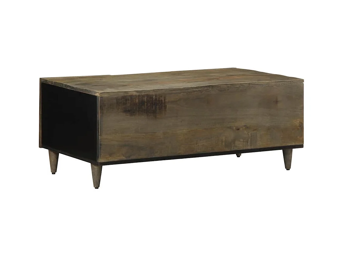 Mesa centro 100x54x40cm madeira mangueira maciça cinzento claro