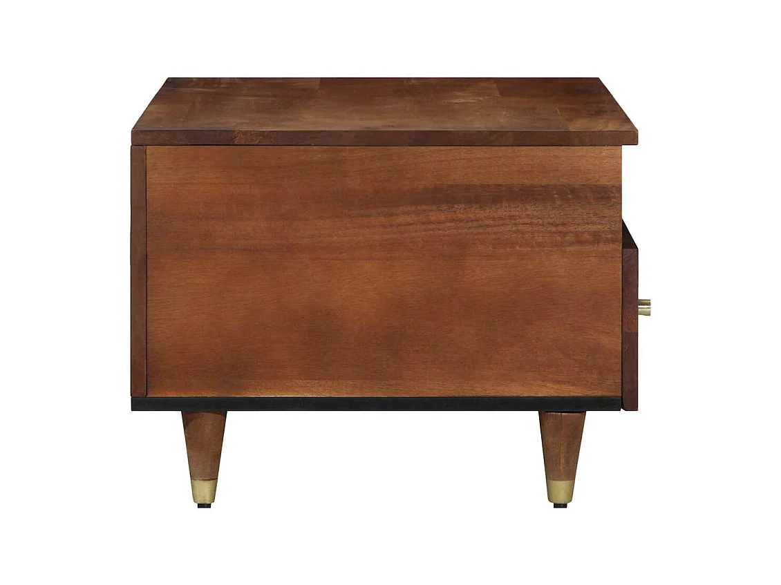 Table basse marron miel 80 x 54 x 40 cm bois de manguier massif