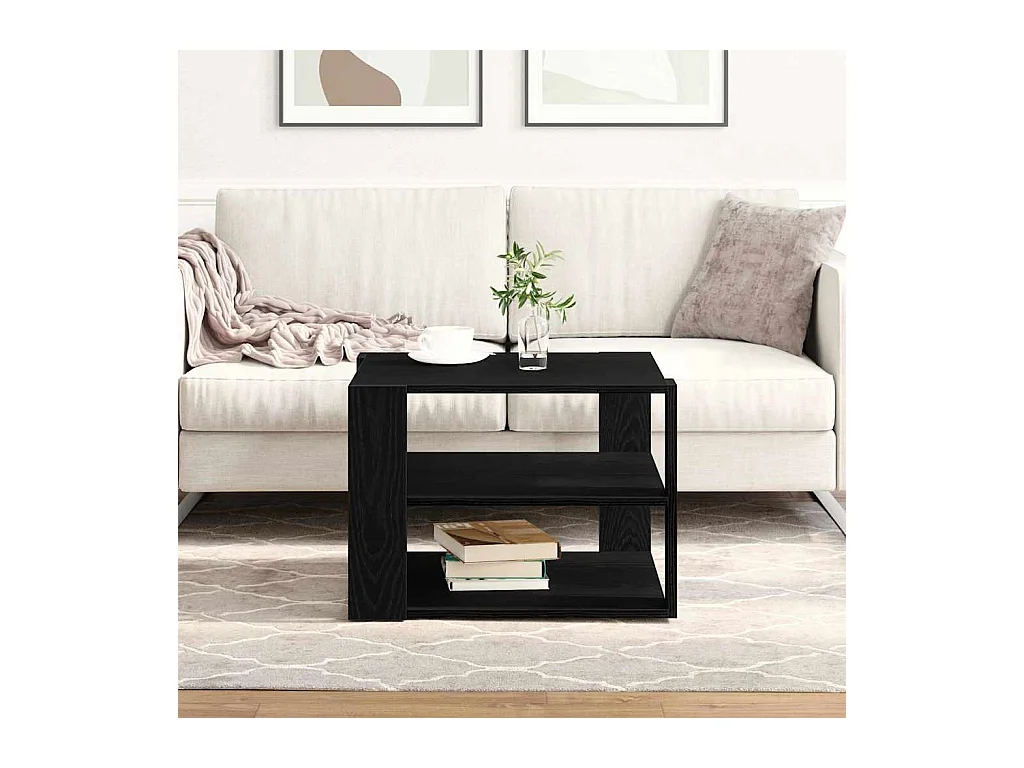 Table Basse Chêne noir 59,5 x 59,5 x 40 cm Bois d'ingénierie