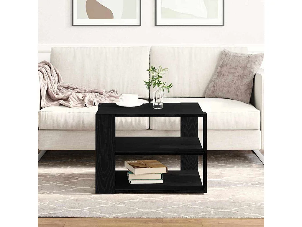 Salontafel Zwart eiken 59,5 x 59,5 x 40 cm Bewerkt hout