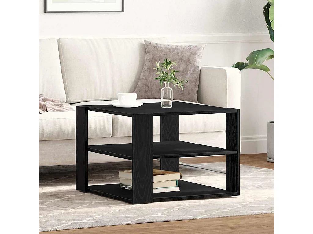 Salontafel Zwart eiken 59,5 x 59,5 x 40 cm Bewerkt hout