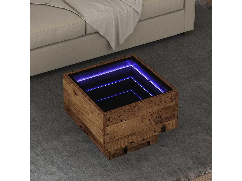 Salontafel Oud hout 40 x 40 x 30 cm Bewerkt hout