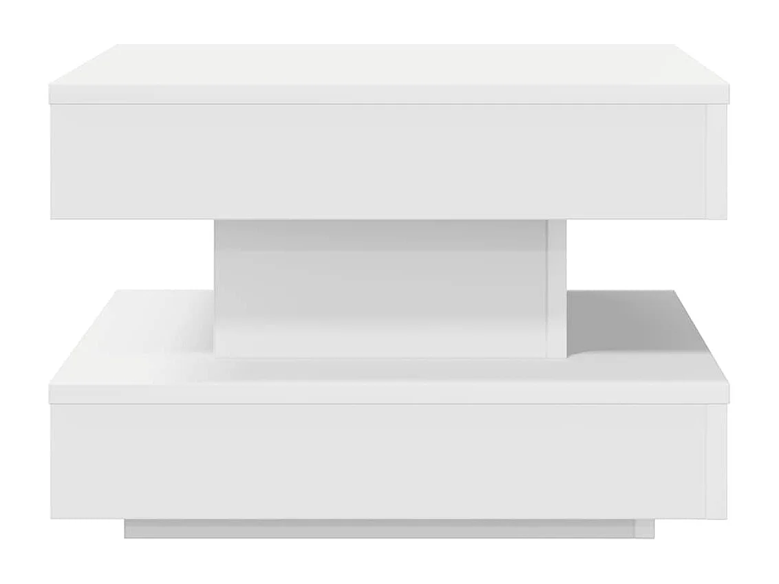 Table basse rotative à 360 degrés blanc 50x50x34,5 cm