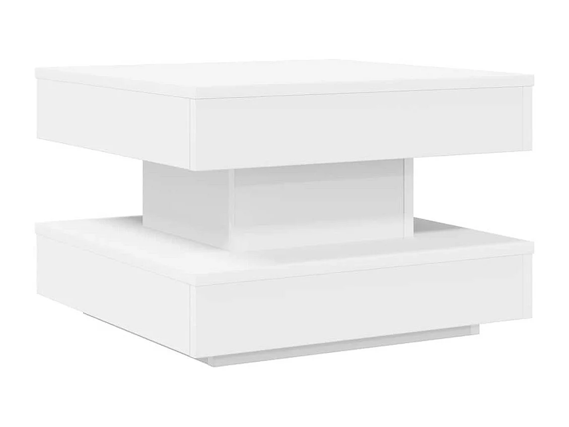 Table basse rotative à 360 degrés blanc 50x50x34,5 cm