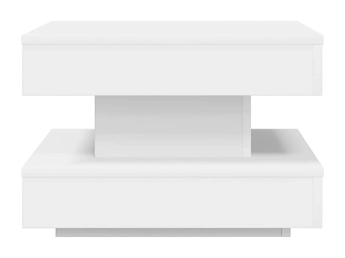 Table basse rotative à 360 degrés blanc 50x50x34,5 cm