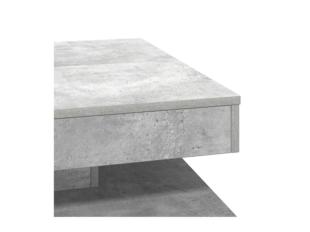 Table basse rotative à 360 degrés gris béton 70x70x34,5 cm