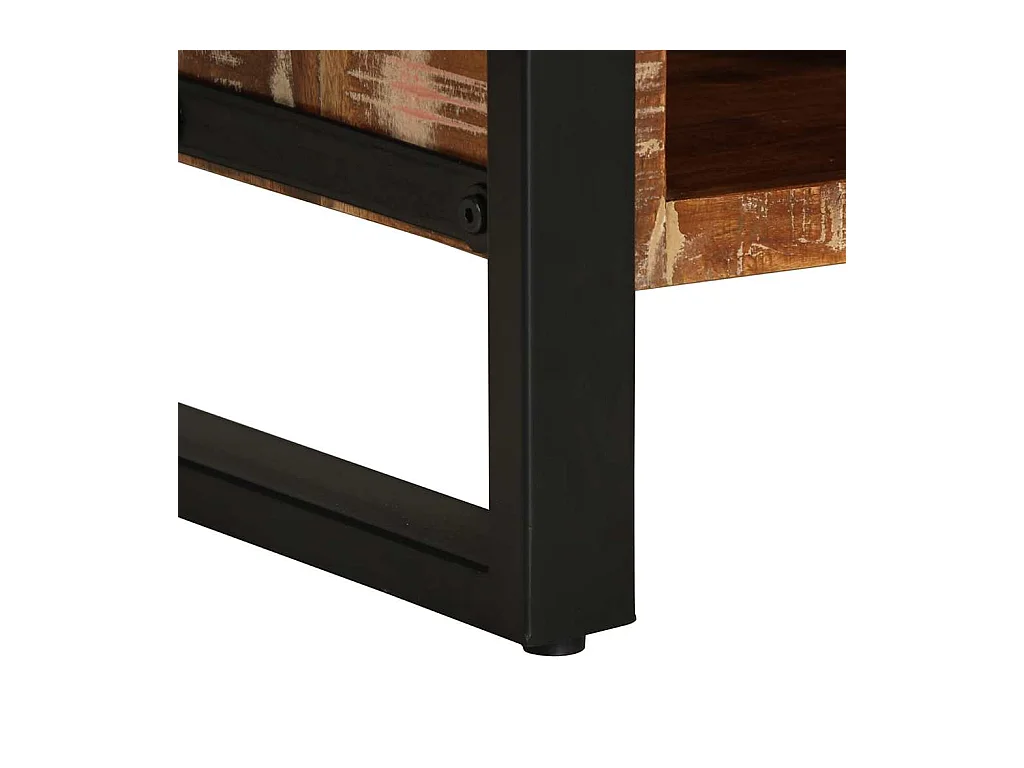 Table basse multicolore 90x50x36 cm bois de récupération massif