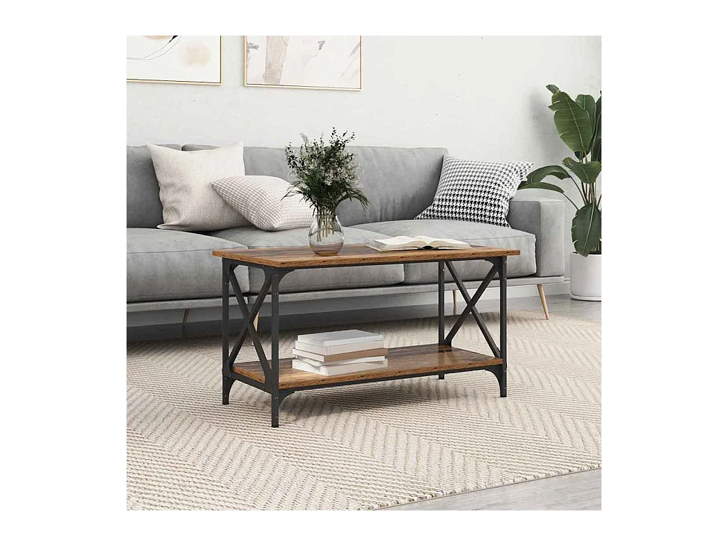 Table basse Bois ancien 80 x 45 x 45.5 cm Bois d'ingénierie