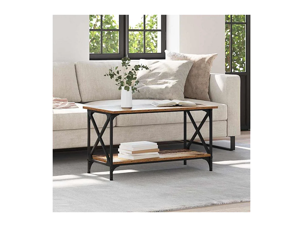 Table basse Bois ancien 80 x 45 x 45.5 cm Bois d'ingénierie