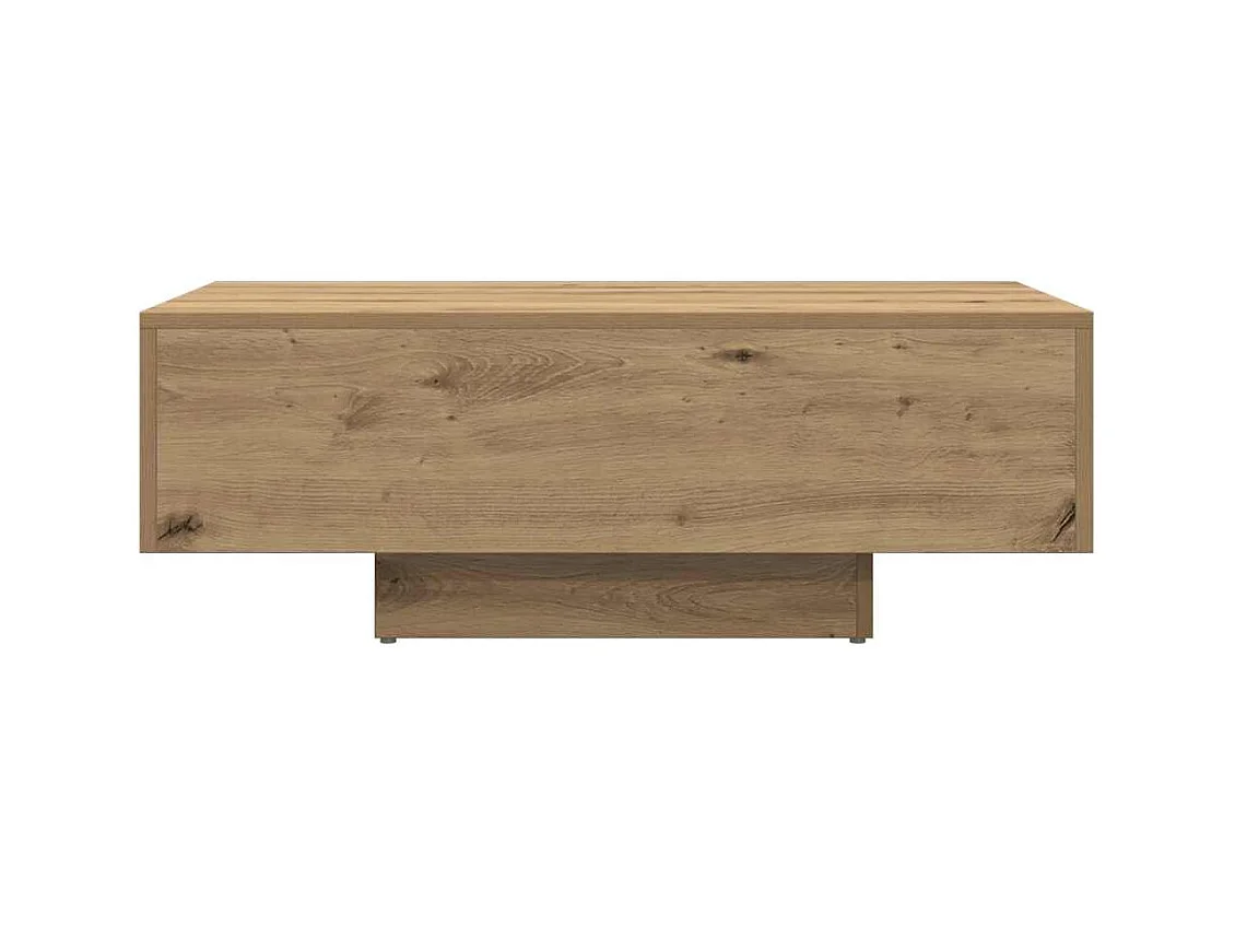 Table basse chêne artisanal 85x55x31 cm bois d'ingénierie
