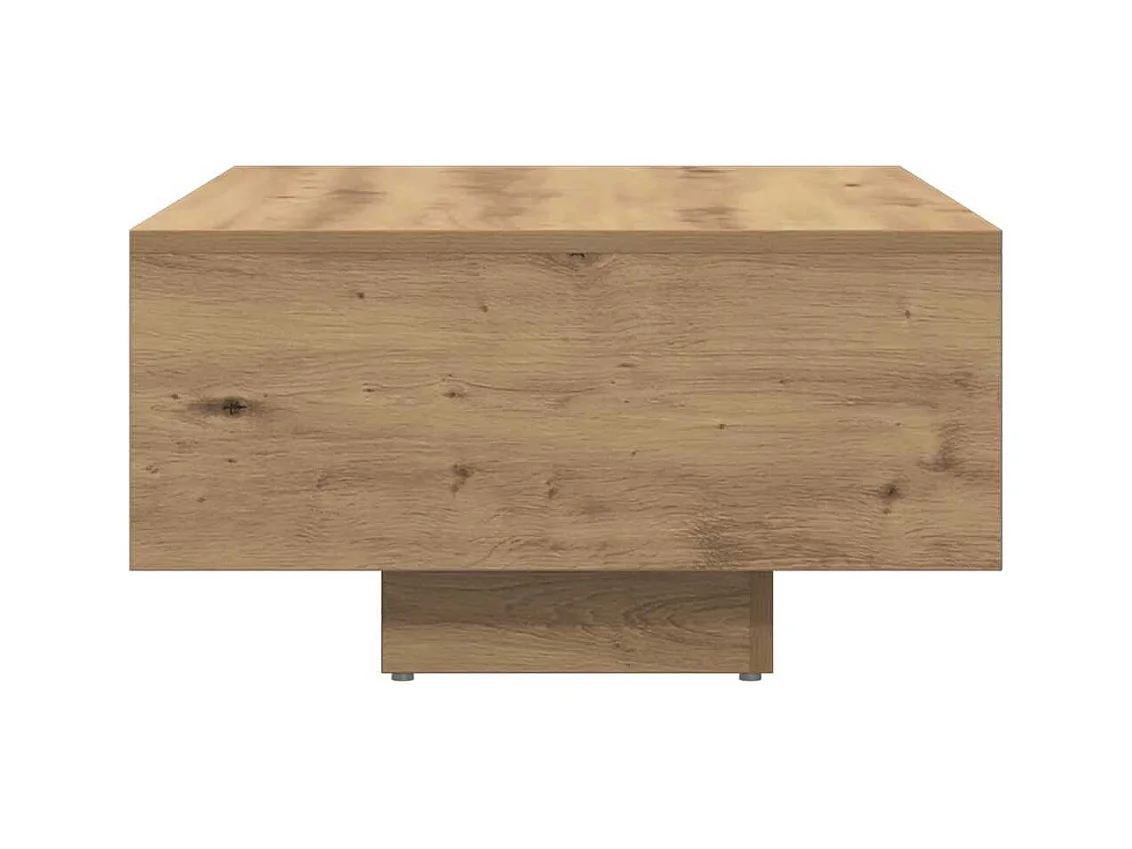 Table basse chêne artisanal 85x55x31 cm bois d'ingénierie