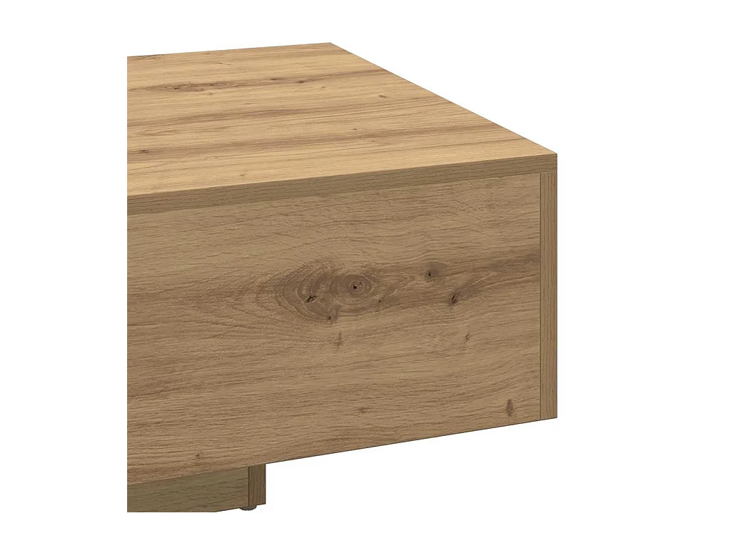 Table basse chêne artisanal 85x55x31 cm bois d'ingénierie