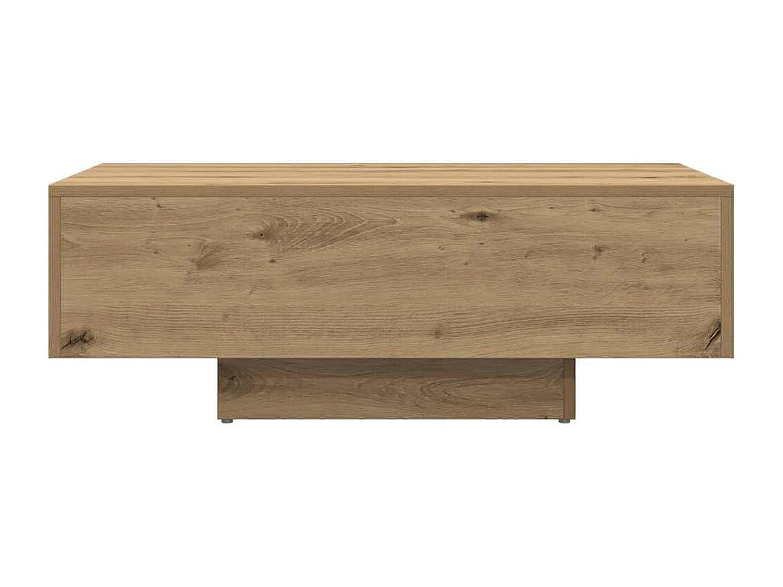 Table basse chêne artisanal 85x55x31 cm bois d'ingénierie