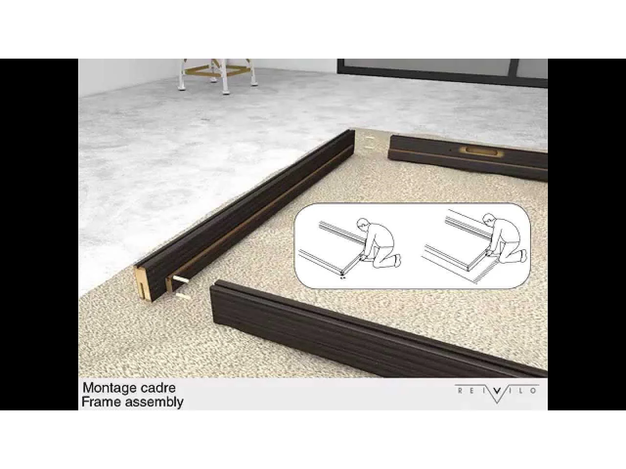 Bloc porte pose fin de chantier April, finition chêne brut structuré, H.204 x l.83 cm - Reivilo