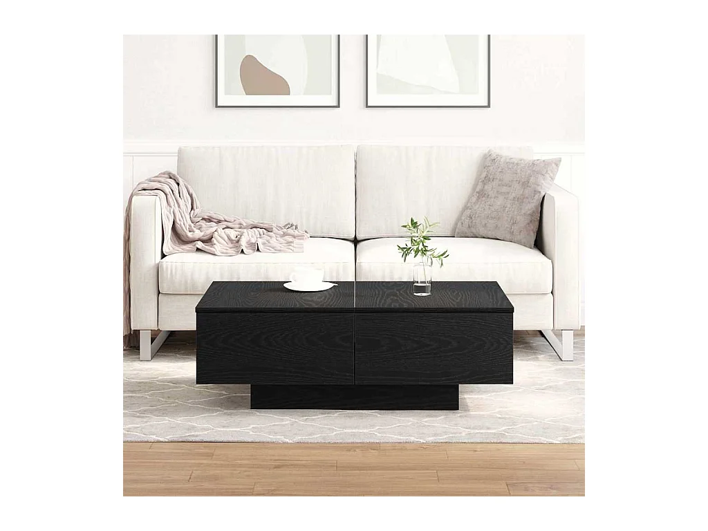 Table basse Chêne noir 90 x 60 x 31 cm Bois d'ingénierie