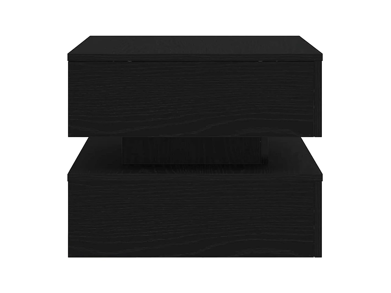 Table basse avec lumières LED chêne noir 50x50x40 cm