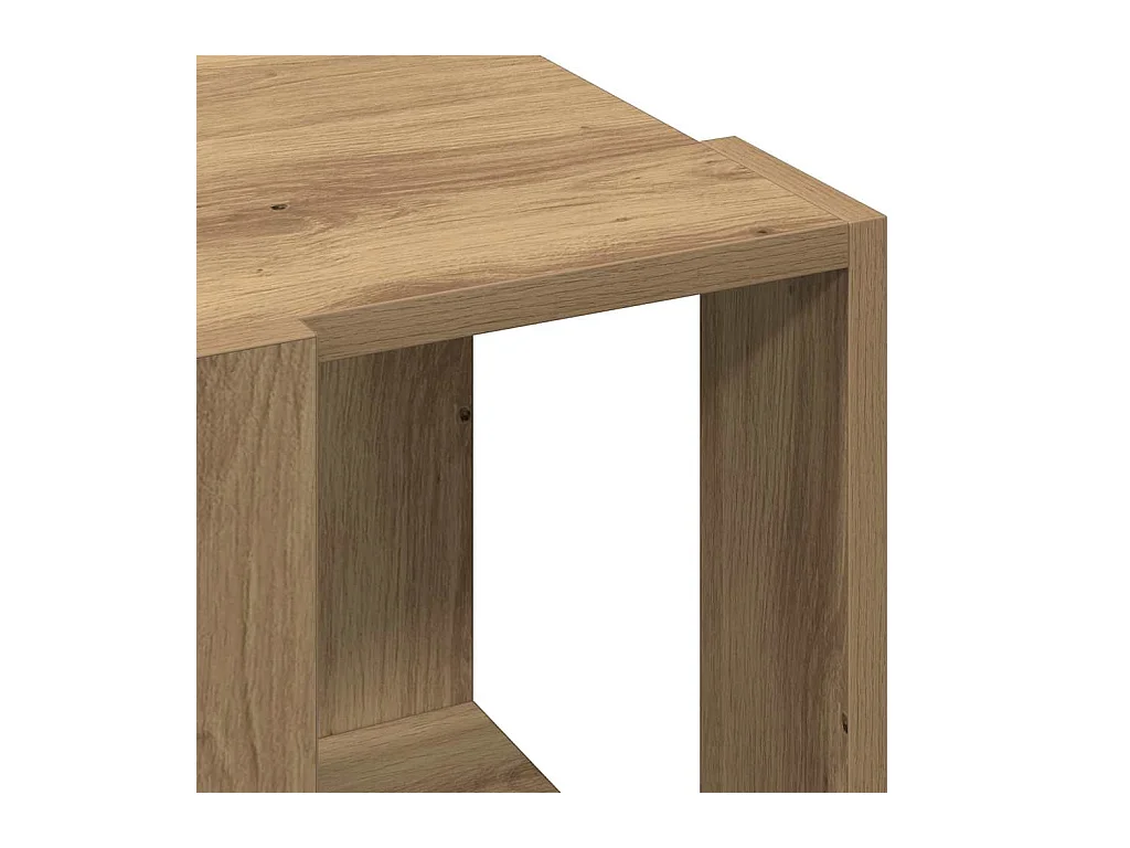 Table basse chêne artisanal 32 x 32 x 30 cm Bois d'ingénierie