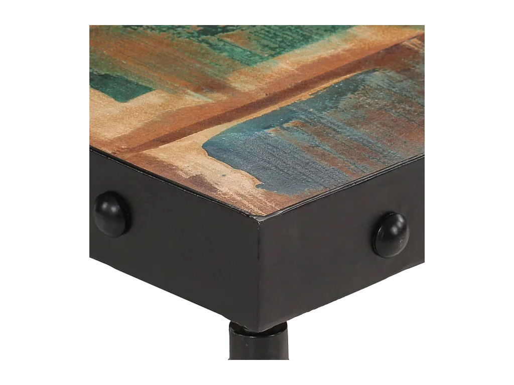 Table basse roulettes bois de récupération massif 100x55x26 cm