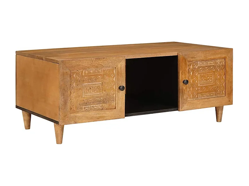 Table basse avec étagère Marron clair 100 x 54 x 40 cm