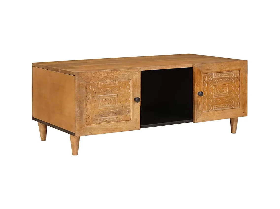 Table basse avec étagère Marron clair 100 x 54 x 40 cm