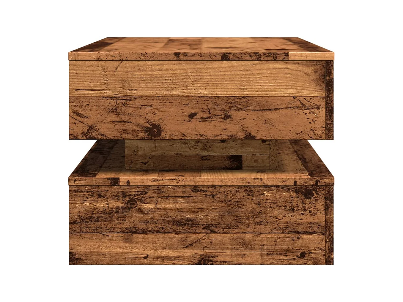 Table basse avec lumières LED vieux bois 90x50x40 cm