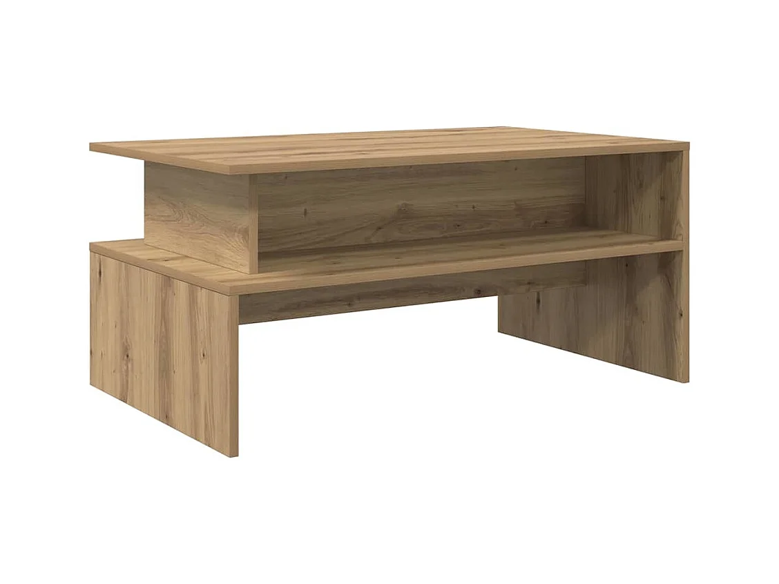 Table basse chêne artisanal 90 x 55 x 42.5 cm Bois d'ingénierie