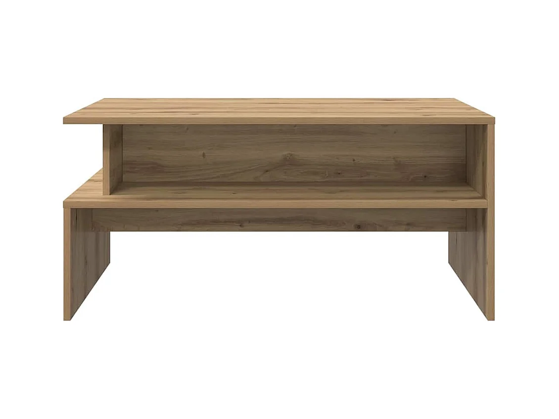 Table basse chêne artisanal 90 x 55 x 42.5 cm Bois d'ingénierie