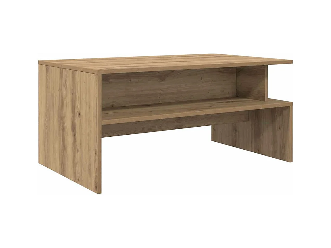Table basse chêne artisanal 90 x 55 x 42.5 cm Bois d'ingénierie