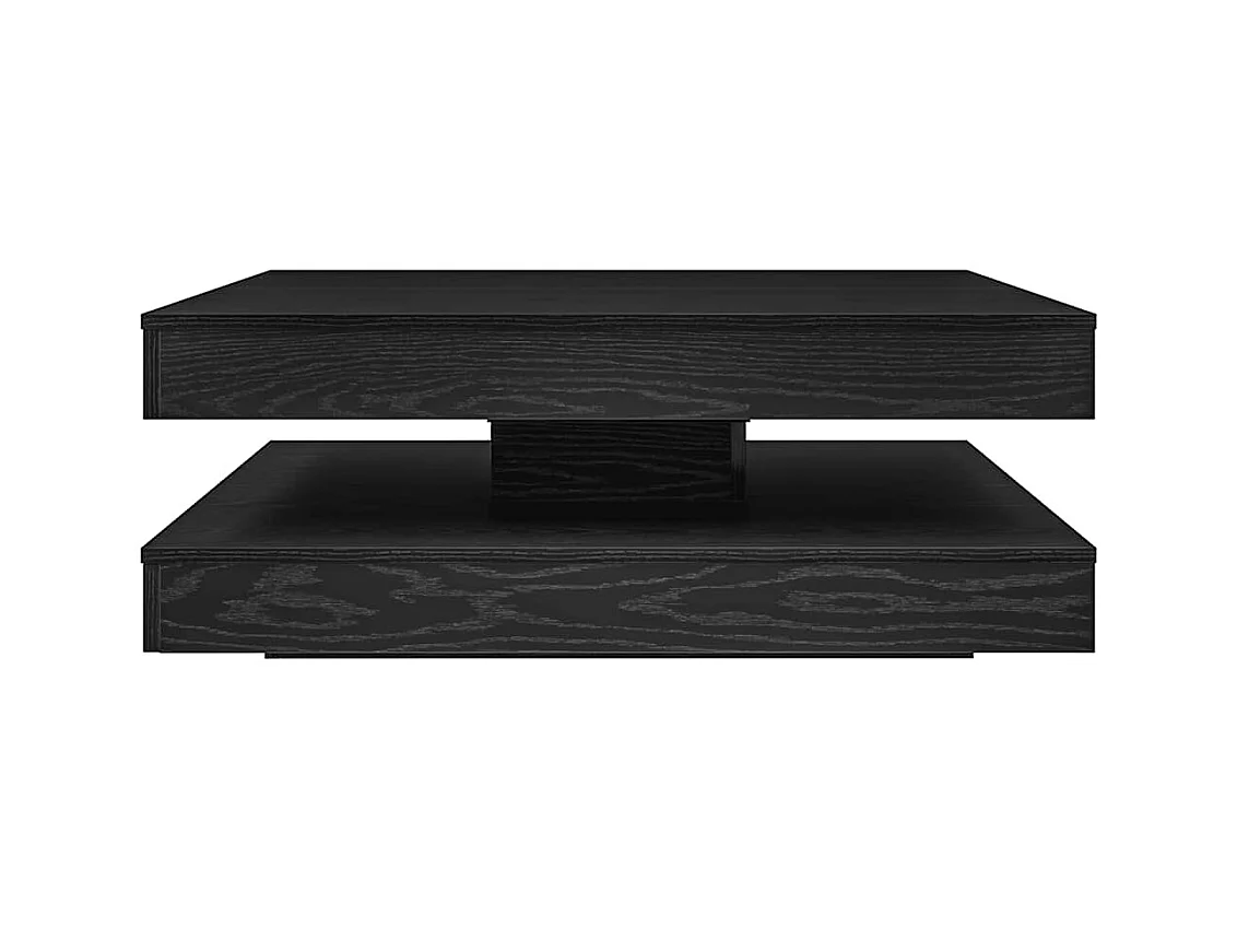Table basse rotative à 360 degrés chêne noir 90x90x34,5 cm