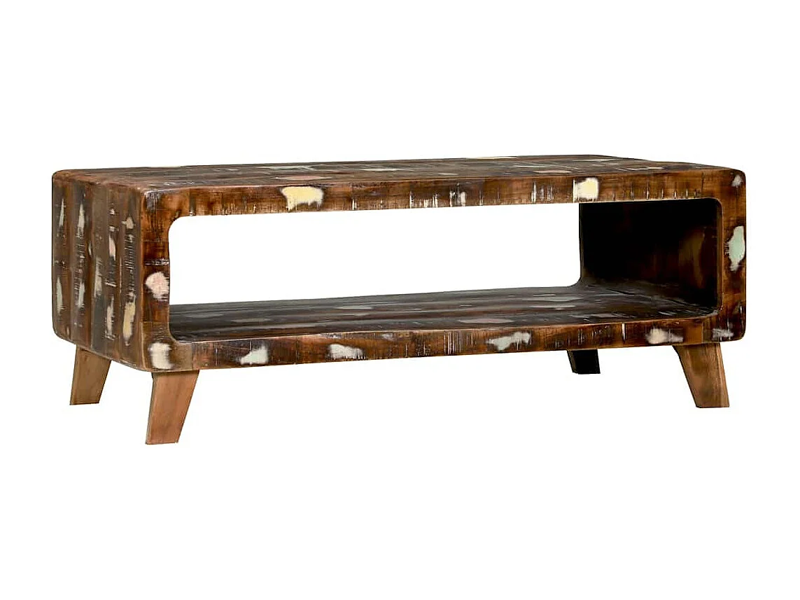 Mesa de Café Multicolor 90 x 50 x 35 cm madera maciza reciclada