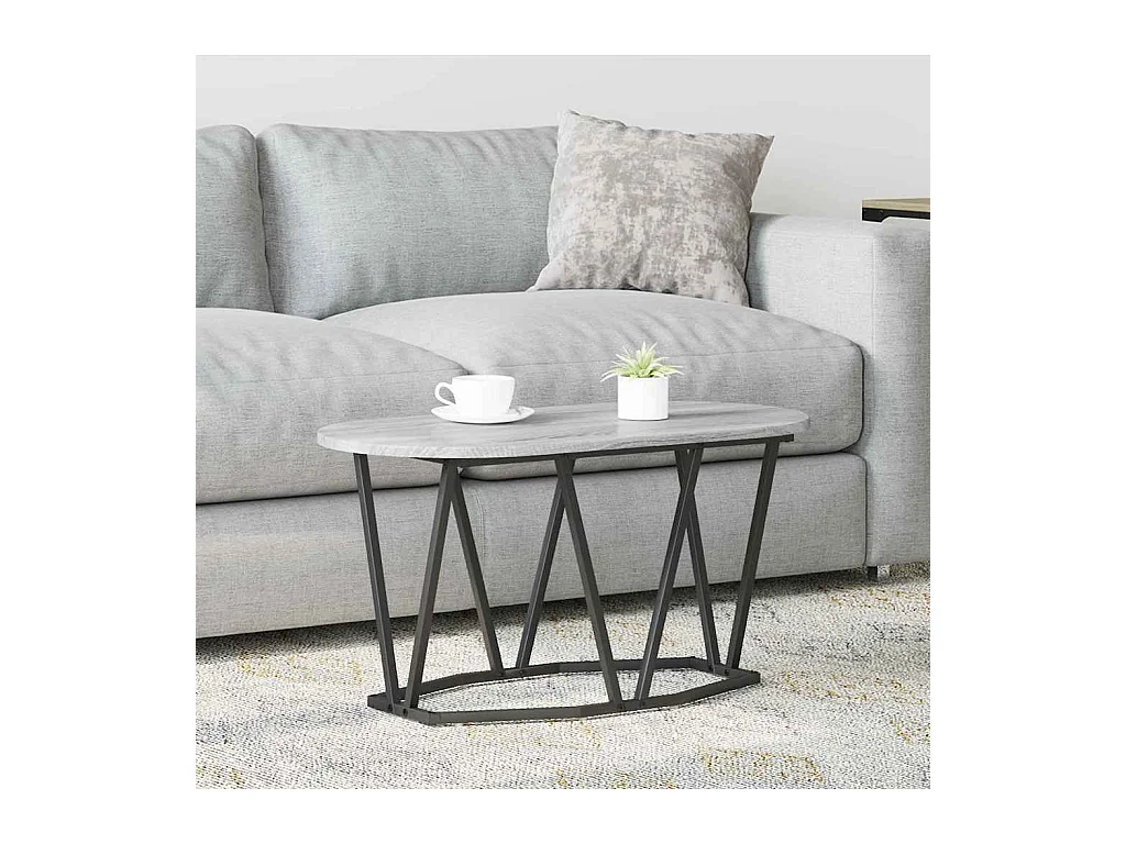 Table Basse Gris 80 x 40 x 40.5 cm Bois d'ingénierie et métal