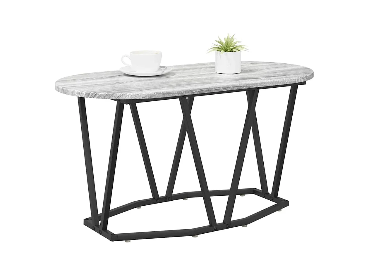 Table Basse Gris 80 x 40 x 40.5 cm Bois d'ingénierie et métal