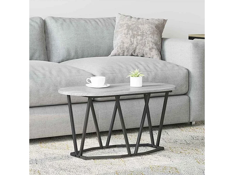 Salontafel Grijs 80 x 40 x 40.5 cm Samengesteld Hout en Metaal