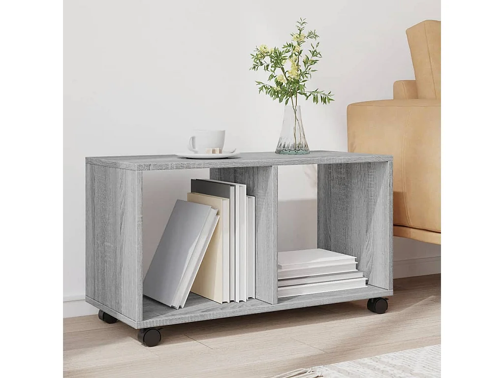 Rolkast 72x33x42,5 cm bewerkt hout grijs sonoma eikenkleurig