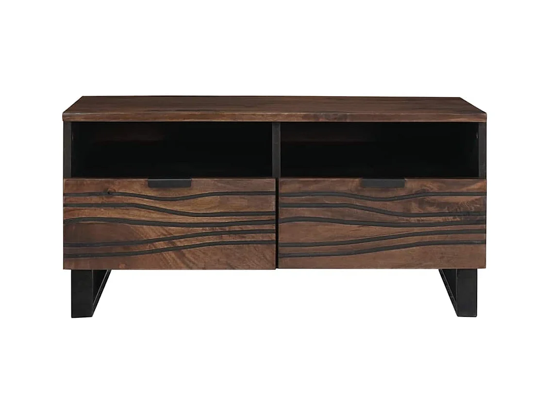 Table basse avec tiroir Marron et Noir 80 x 54 x 40 cm