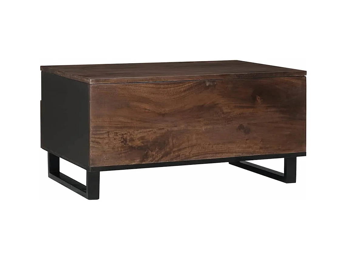 Table basse avec tiroir Marron et Noir 80 x 54 x 40 cm