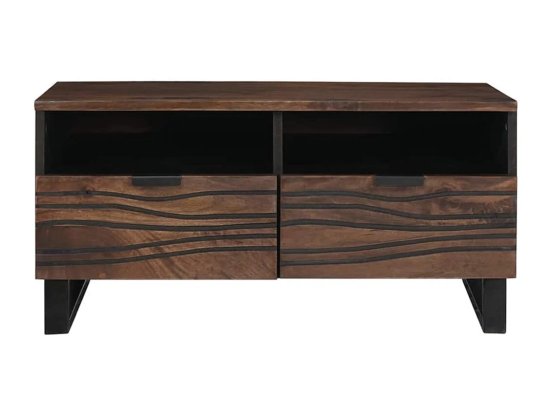 Table basse avec tiroir Marron et Noir 80 x 54 x 40 cm