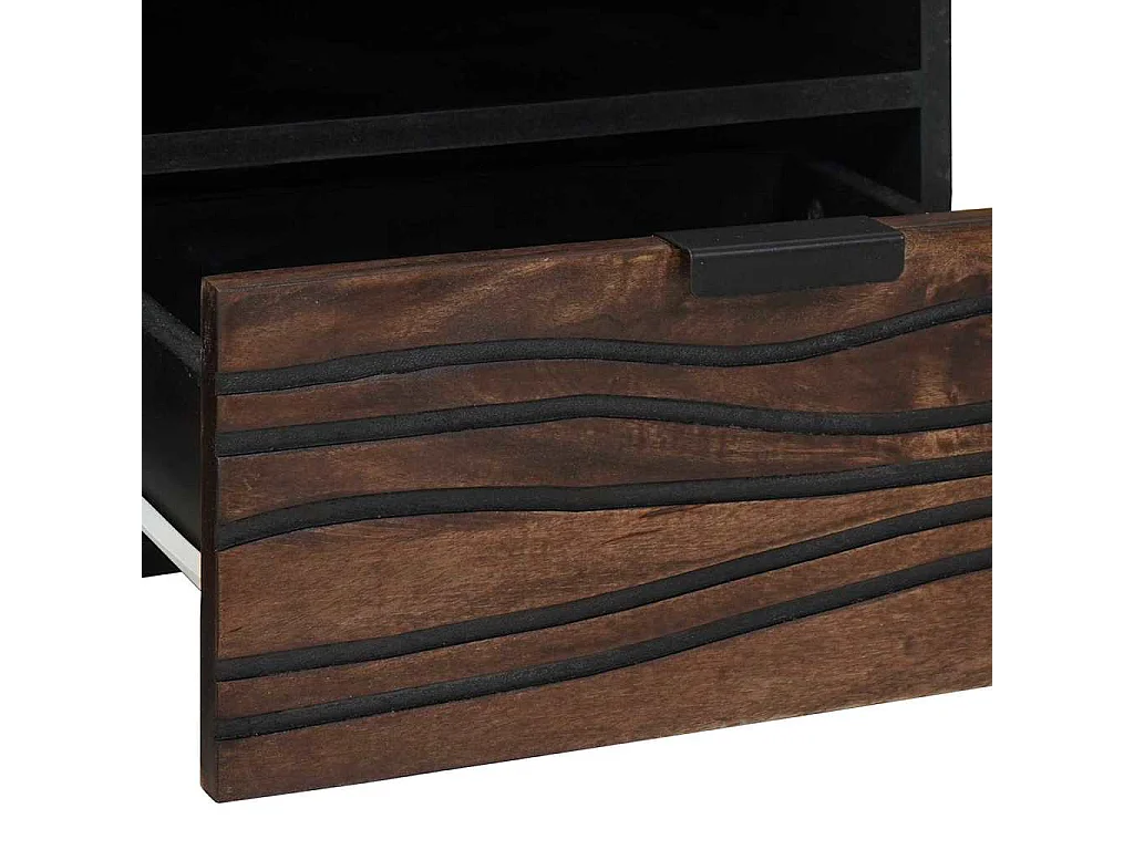 Table basse avec tiroir Marron et Noir 80 x 54 x 40 cm