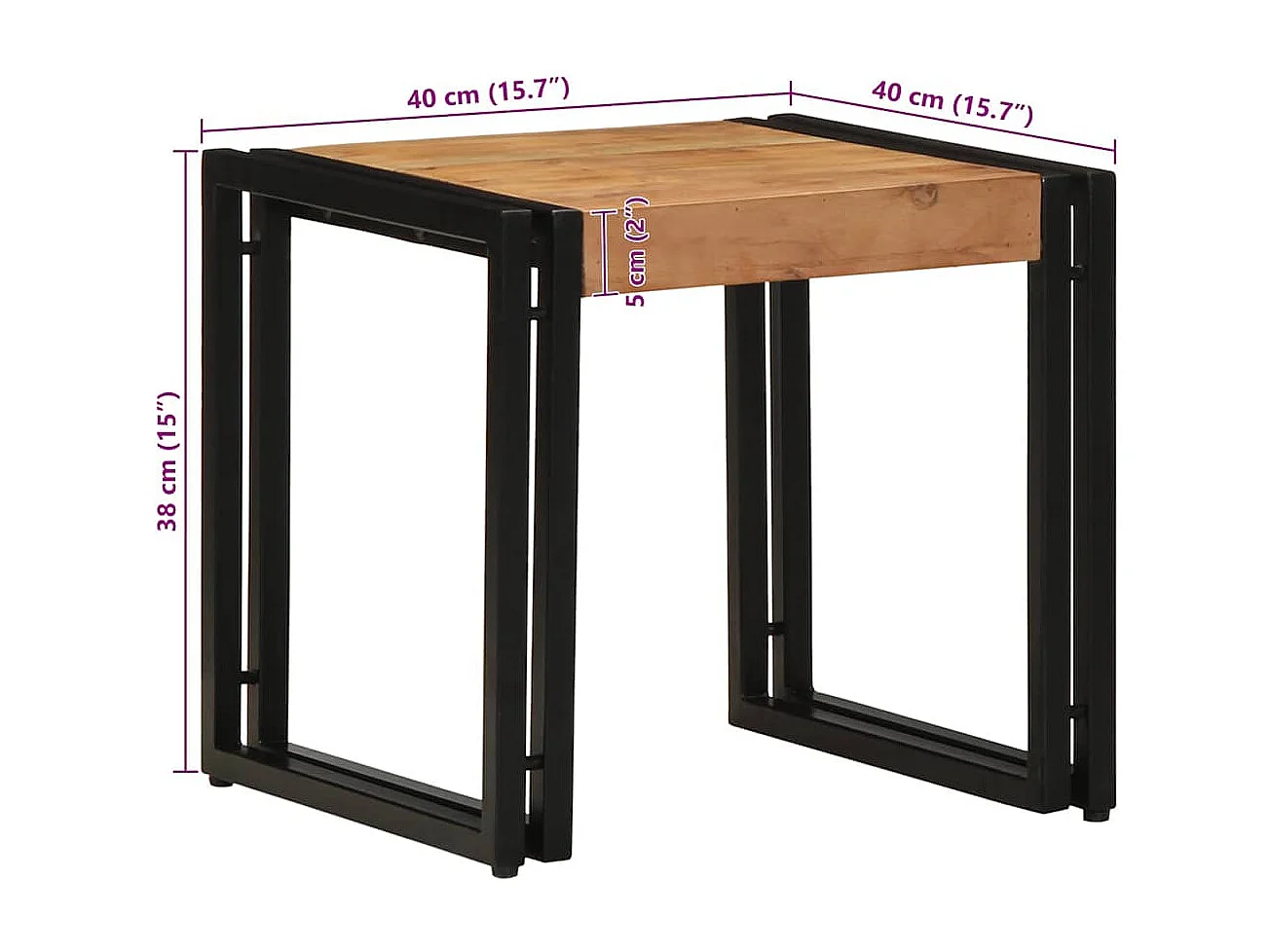 Table basse Marron 40 x 40 x 38 cm Bois d'acacia massif
