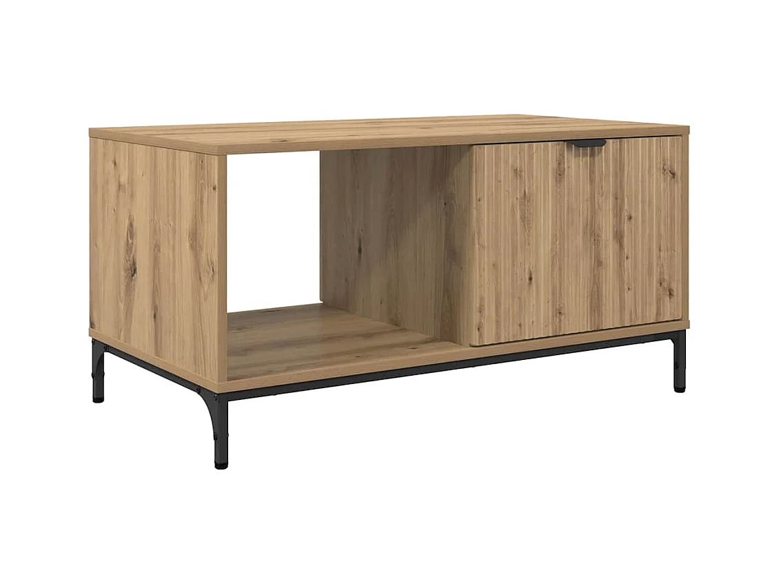 Table basse chêne artisanal 90 x 49 x 46 cm Bois d'ingénierie