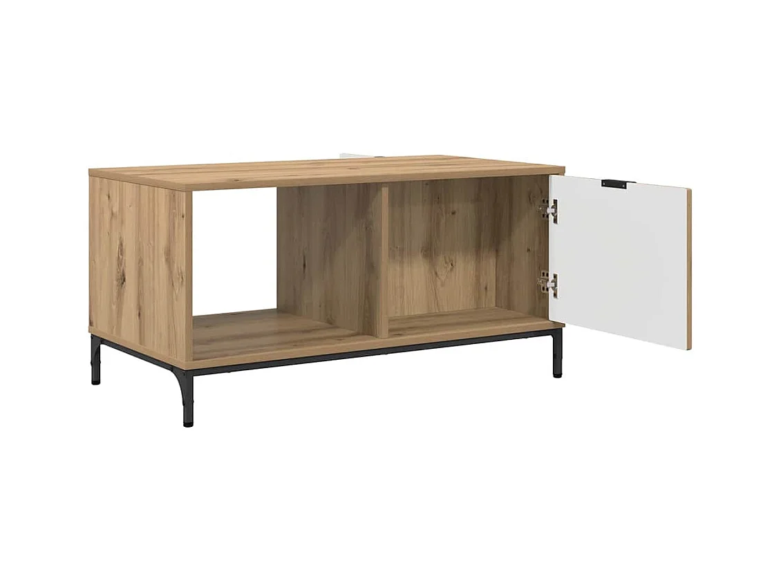 Table basse chêne artisanal 90 x 49 x 46 cm Bois d'ingénierie