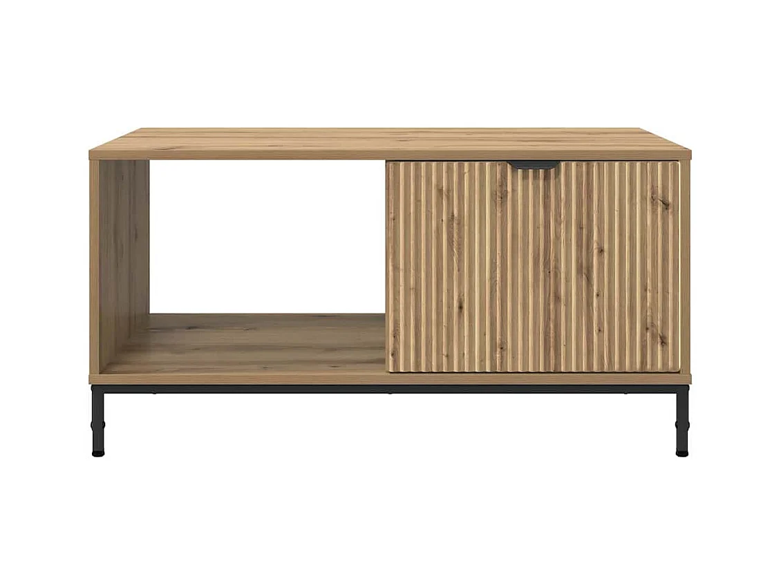 Table basse chêne artisanal 90 x 49 x 46 cm Bois d'ingénierie