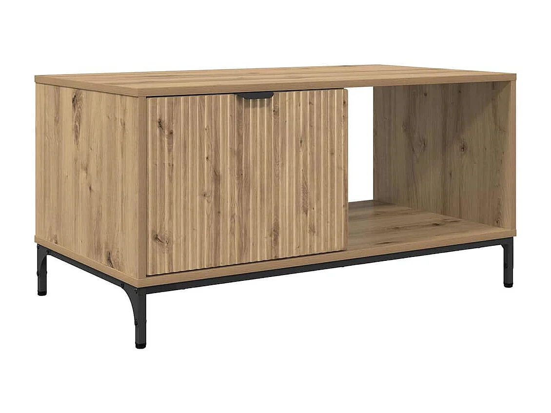 Table basse chêne artisanal 90 x 49 x 46 cm Bois d'ingénierie