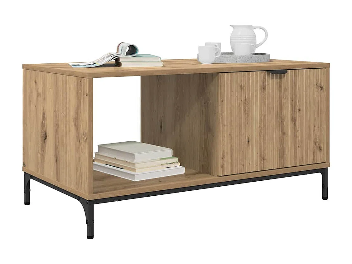 Mesa de Café Roble artisan 90 x 49 x 46 cm Madera contrachapada