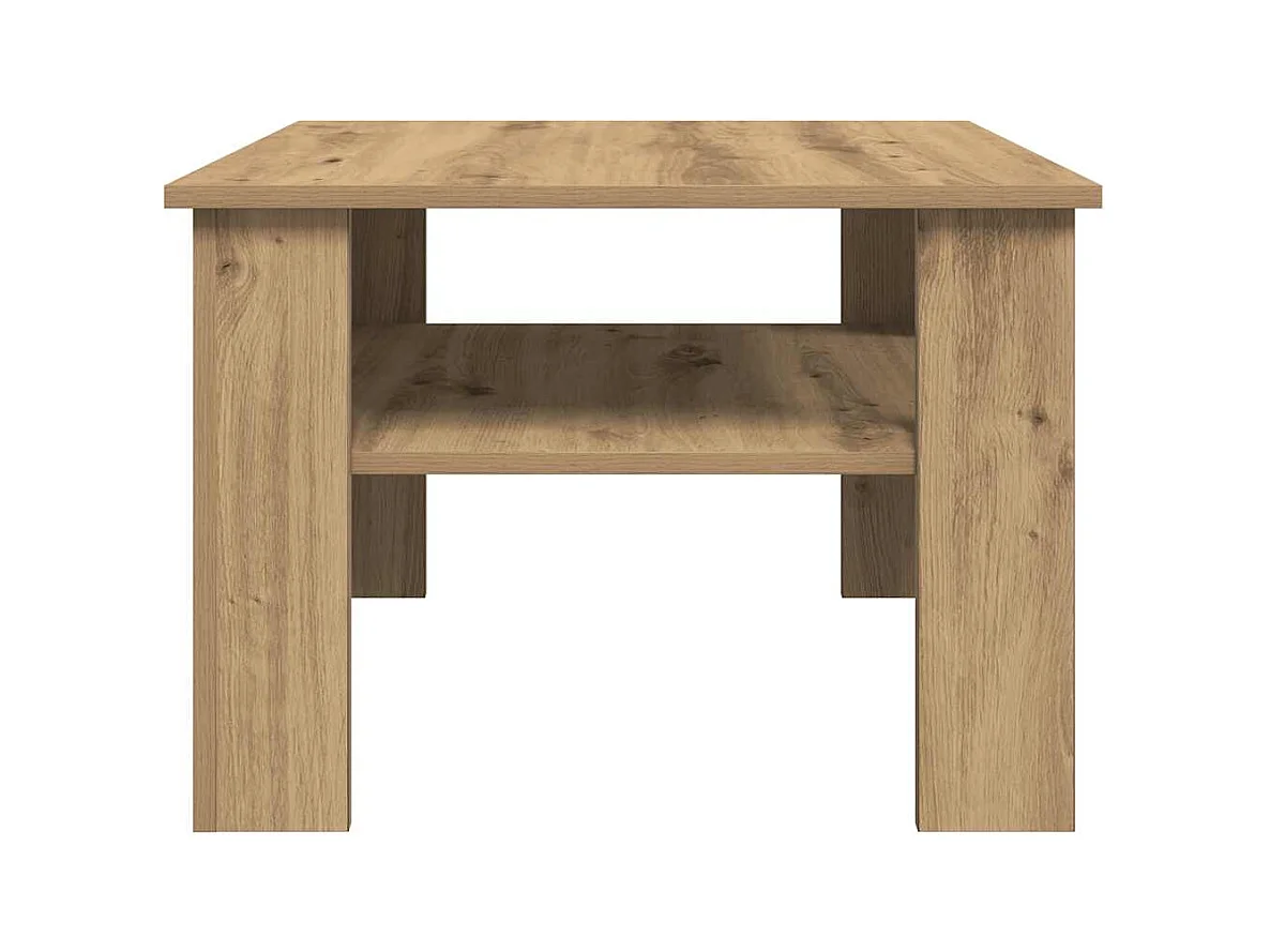 Table basse chêne artisanal 60x60x42cm bois d'ingénierie