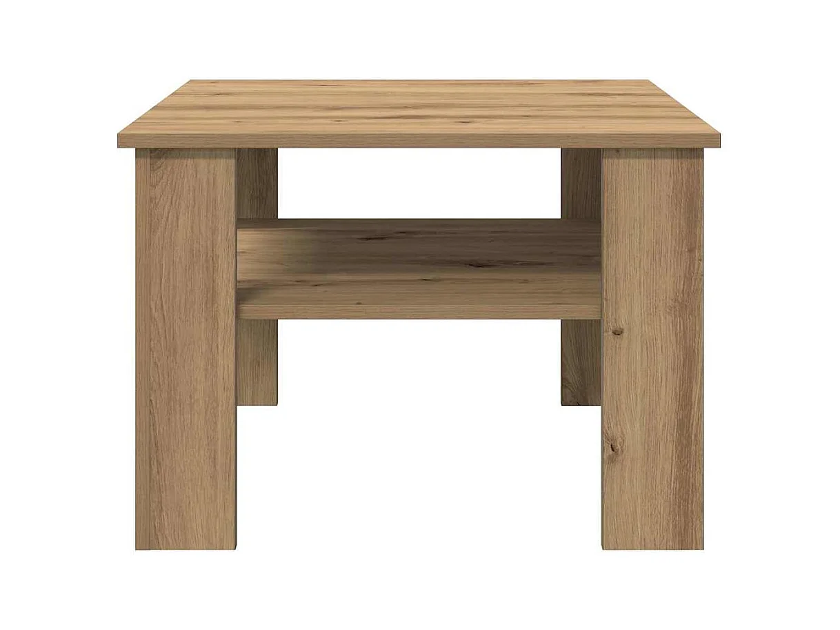 Table basse chêne artisanal 60x60x42cm bois d'ingénierie